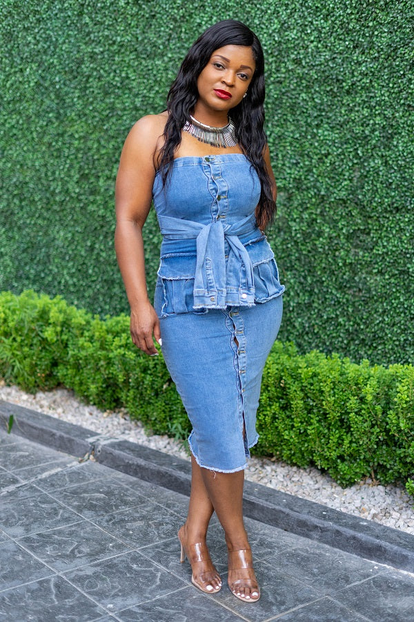 CARGO JEAN DRESS