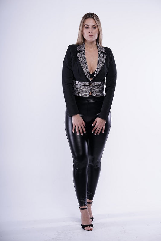BLACK BANDAGE BLAZER