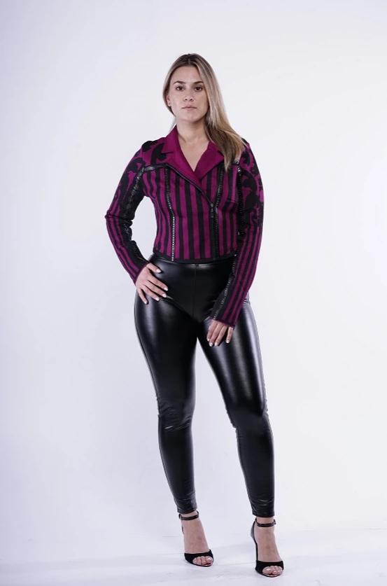 PURPLE BANDAGE BLAZER