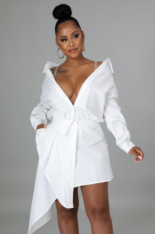 (WHITE) ASYMMETRICAL DRESS