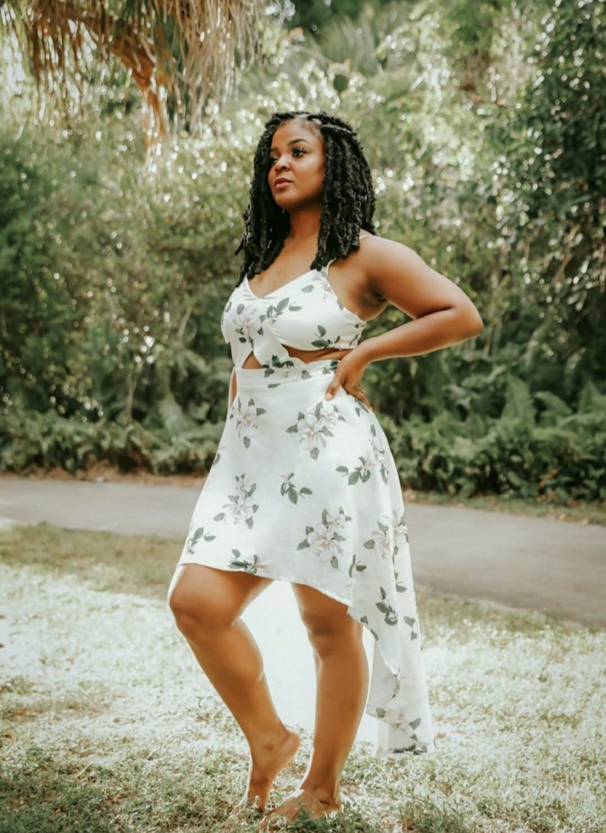 THE "FLIRTY FLORAL" DRESS (WHITE)