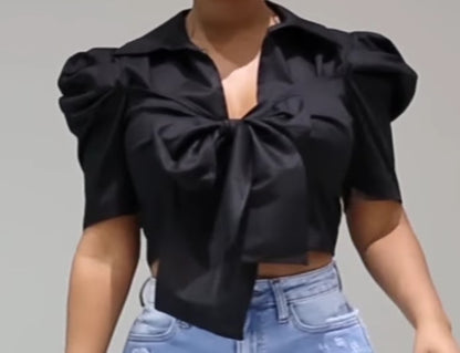 "TIE ME DOWN" TOP (BLACK)