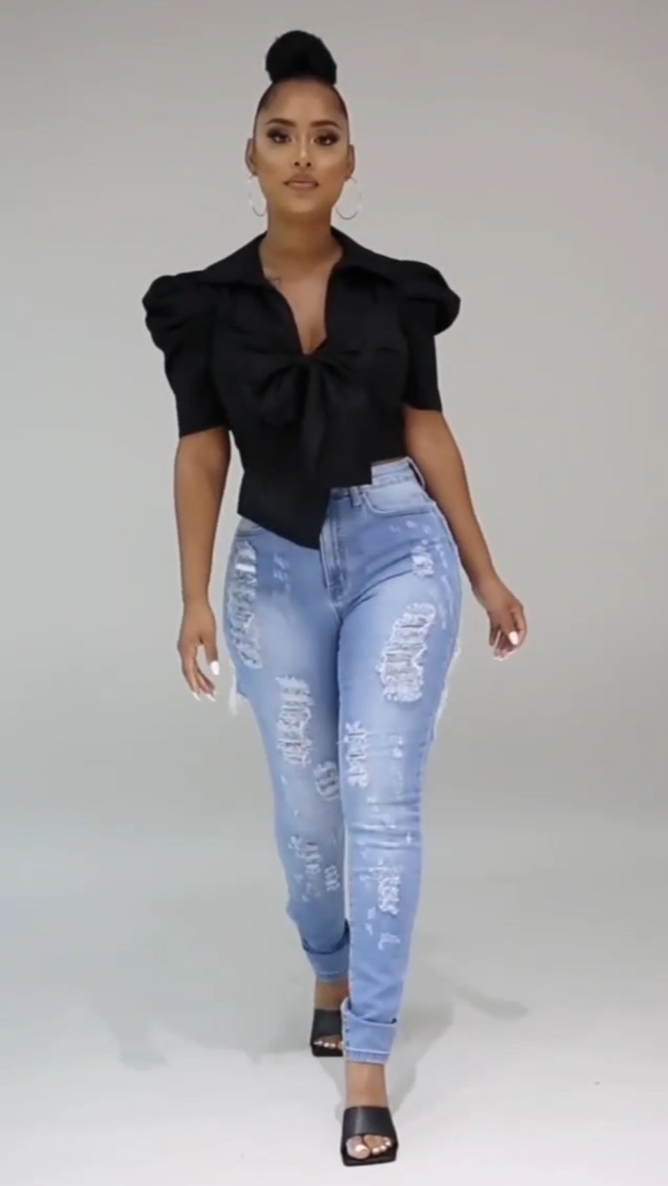 "TIE ME DOWN" TOP (BLACK)