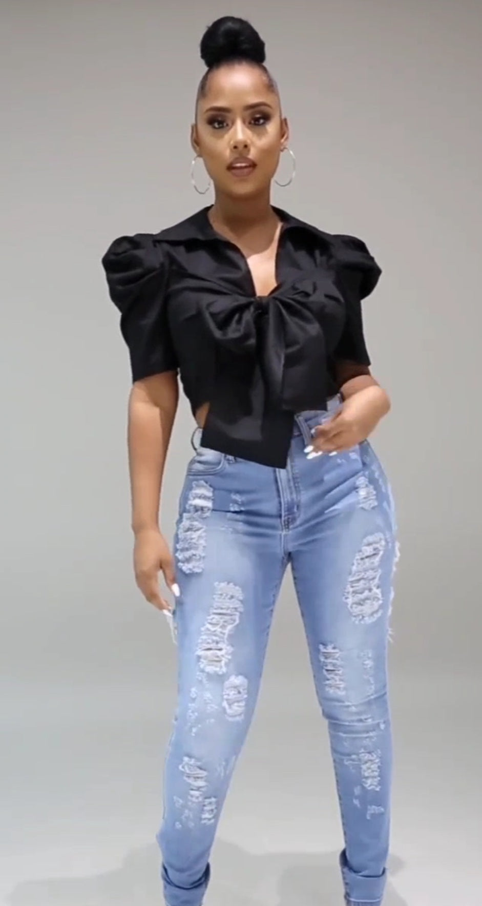 "TIE ME DOWN" TOP (BLACK)