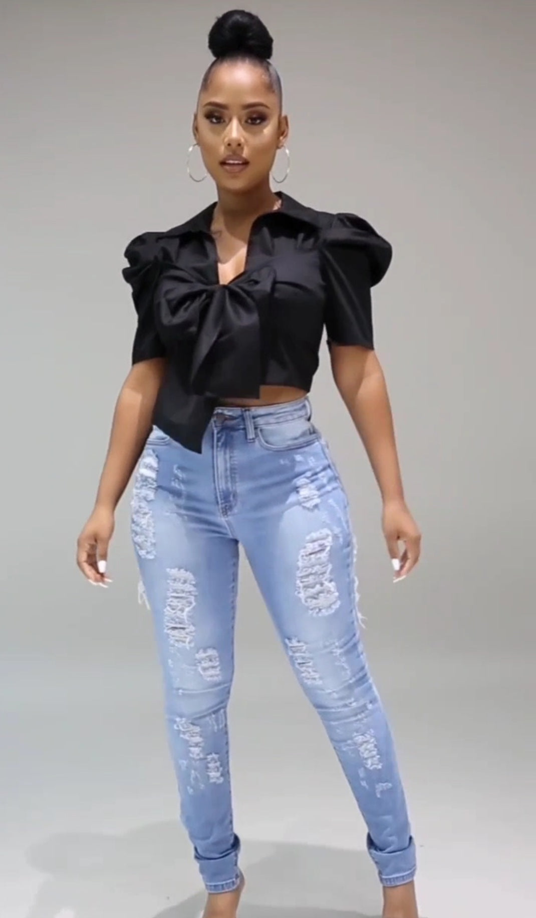 "TIE ME DOWN" TOP (BLACK)